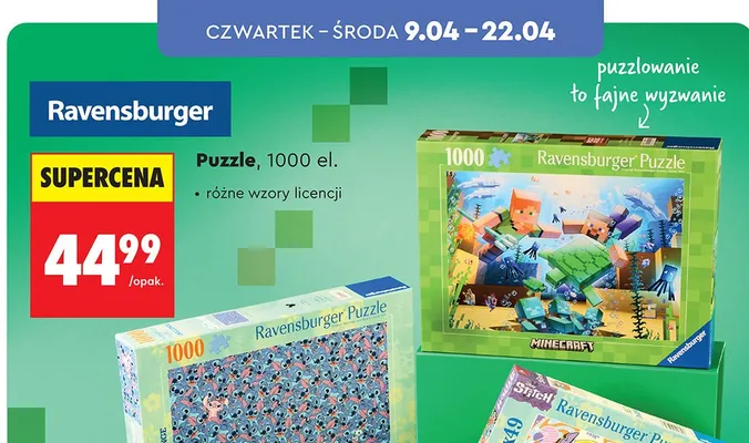 Puzzle 1000 el. różne wzory licencji promocja w Biedronka
