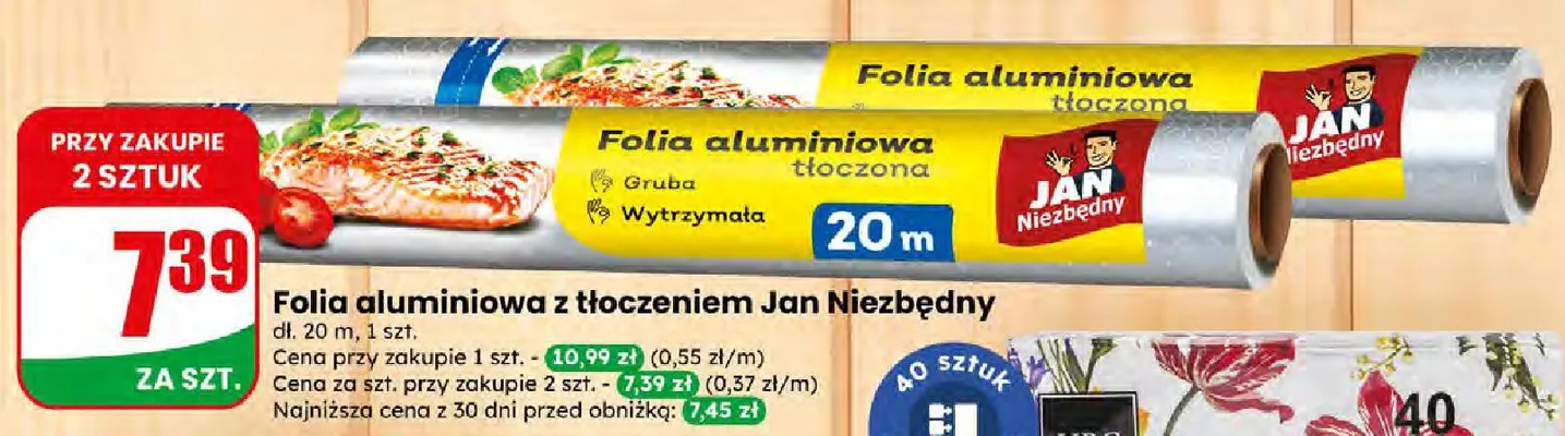 Folia aluminiowa z tłoczeniem promocja w Dino