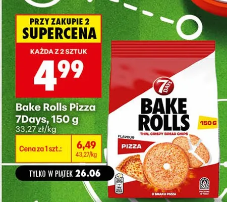 Sucharki Bake Rolls Pizza 7Days promocja w Biedronka