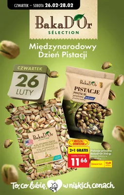 Pistacje prażone niesolone 2+1 GRATIS promocja w Biedronka