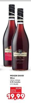 Wino czerwone Mogen David Concord promocja w Kaufland