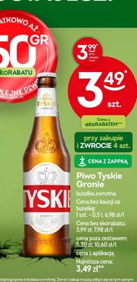 Piwo Tyskie Gronie promocja w Żabka