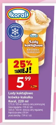 Lody koktajlowe krówka-kukułka Koral promocja w Twój Market