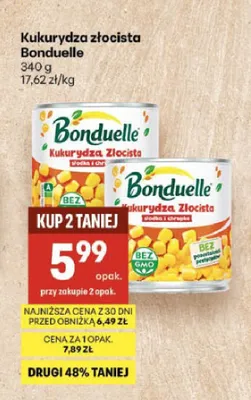 Kukurydza złocista Bonduelle promocja w Delikatesy Centrum