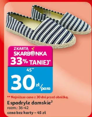 Espadryle damskie promocja w Auchan
