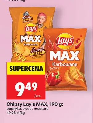 Chipsy Lay's MAX sweet mustard promocja w Biedronka