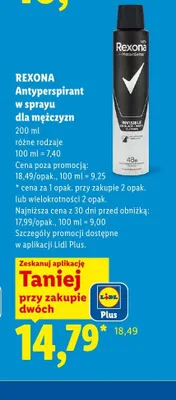 Antyperspirant w sprayu dla mężczyzn Rexona Men Invisible promocja w Lidl