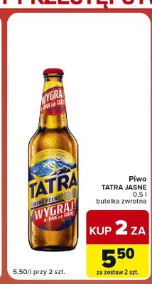 Piwo Tatra Jasne Pełne promocja w Carrefour Market