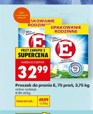 Proszek do prania E do kolorowych tkanin promocja w Biedronka