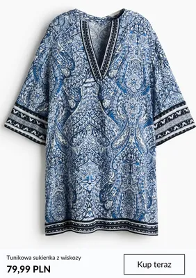 Tunikowa sukienka z wiskozy promocja w H&M