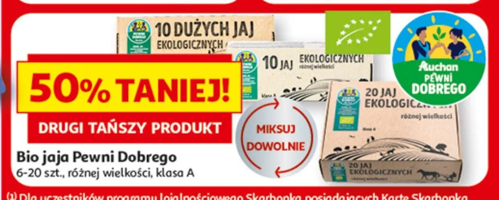 Bio jaja Pewni Dobrego promocja w Auchan