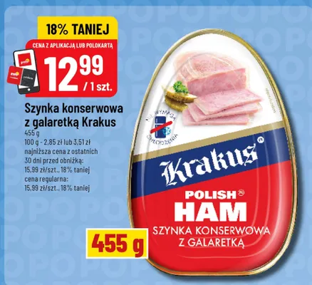 Szynka konserwowa z galaretką Krakus promocja w POLOmarket