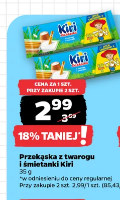 Przekąska z twarogu i śmietanki Kiri promocja w Netto