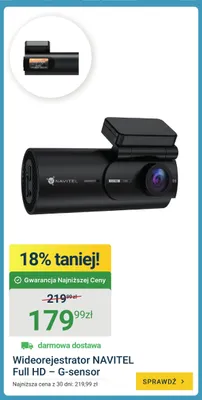 Wideorejestrator NAVITEL Full HD G-sensor promocja w ERLI