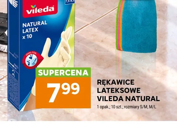 Rękawice lateksowe Vileda Natural promocja w Stokrotka