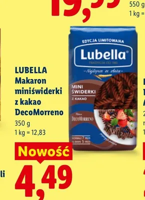 Makaron miniświderki z kakao DecoMorreno Lubella promocja w Lidl