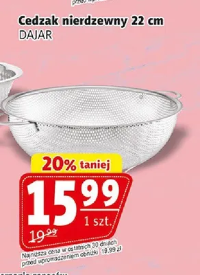 Cedzak nierdzewny 22cm DAJAR promocja w Prim Market
