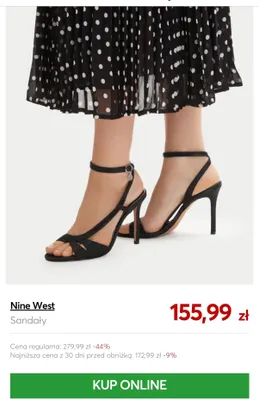 Sandały Nine West promocja w eobuwie.pl