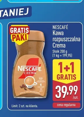Kawa rozpuszczalna Crema Nescafé promocja w Aldi