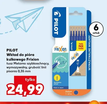 Wkłady do pióra kulkowego Frixion Pilot 6-pak promocja w Kaufland