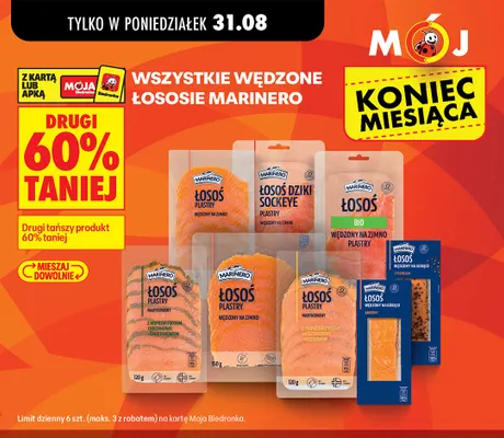 Wędzone łososie Marinero promocja w Biedronka