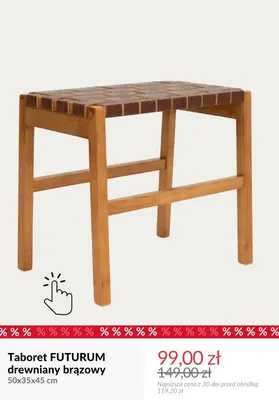 Taboret Futurum drewniany promocja w Homla