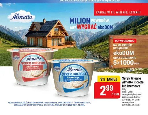 Serek wiejski Almette kremowy promocja w POLOmarket