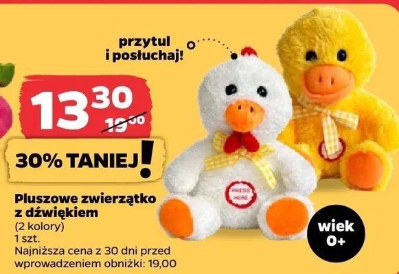 Pluszowe zwierzątko z dźwiękiem promocja w Netto