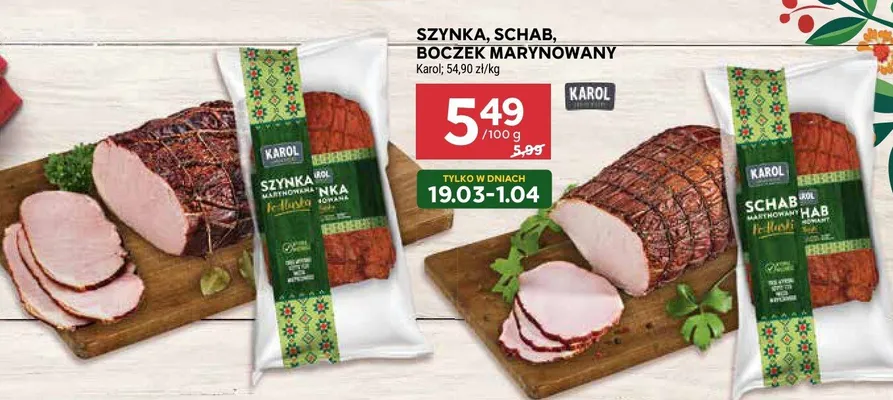 Szynka, schab, boczek marynowany promocja w Stokrotka