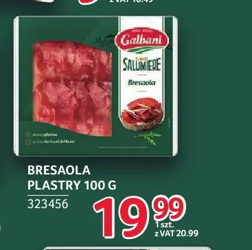 Bresaola w plastrach Galbani promocja w Selgros