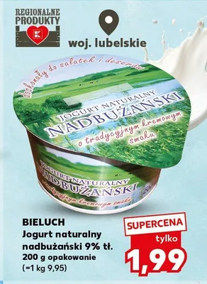 Jogurt naturalny nadbużański 9% tł. promocja w Kaufland