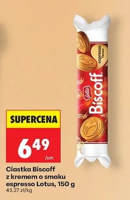 Ciastka Biscoff z kremem o smaku espresso Lotus promocja w Biedronka