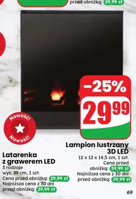 Lampion lustrzany 3D LED promocja w Dino