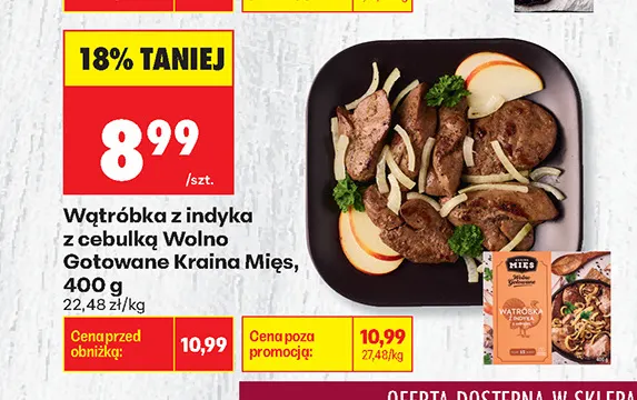 Wątróbka z indyka z cebulką Wolno Gotowane Kraina Mięs promocja w Biedronka