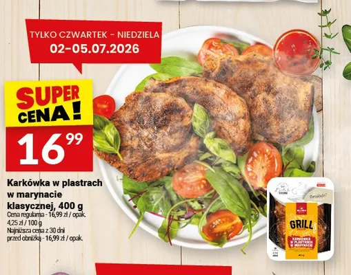 Karkówka w plastrach w marynacie klasycznej Białecki Wędzarnia promocja w Twój Market