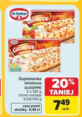 Zapiekanka mrożona z szynką i serem Guseppe promocja w Carrefour Market
