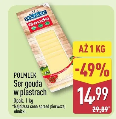 Ser gouda w plastrach promocja w Aldi