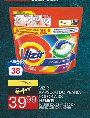 Kapsułki do prania Vizir All-in-1 Pods Do Kolorów promocja w Wafelek