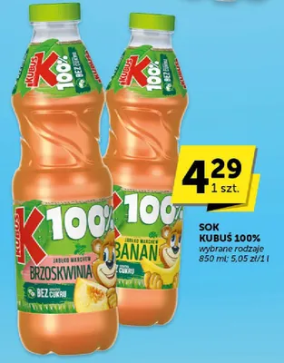 Sok Kubuś 100% wybrane rodzaje promocja w Euro Sklep