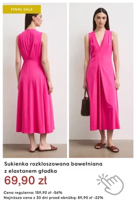Sukienka rozkloszowana bawełniana z elastanem gładka promocja w Medicine