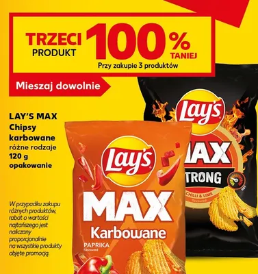Chipsy karbowane Lay's Max Paprika promocja w Kaufland
