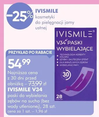 Paski wybielające ivismile v34 promocja w Super-Pharm