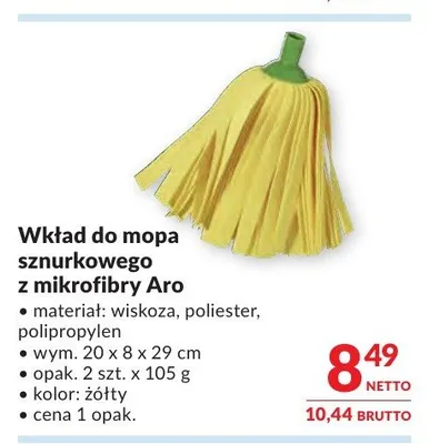 Wkład do mopa sznurkowego z mikrofibry Aro promocja w Makro