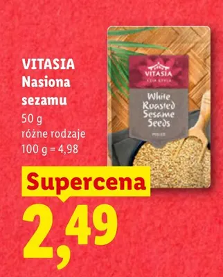 Nasiona sezamu białe prażone Vitasia promocja w Lidl