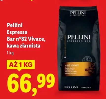 Kawa ziarnista Espresso Bar n°82 Vivace 1 kg promocja w Lidl