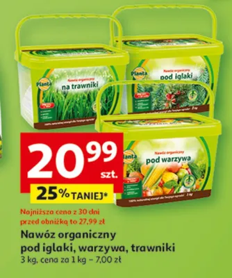 Nawóz organiczny pod iglaki, warzywa, trawniki 3 kg, cena za 1 kg - 7,00 zł promocja w Auchan