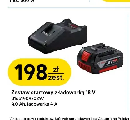 Zestaw startowy z ładowarką Bosch promocja w Castorama