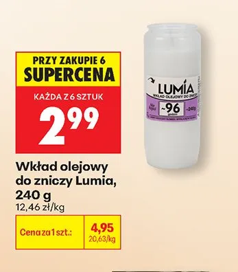 Wkład olejowy do zniczy Lumia promocja w Biedronka
