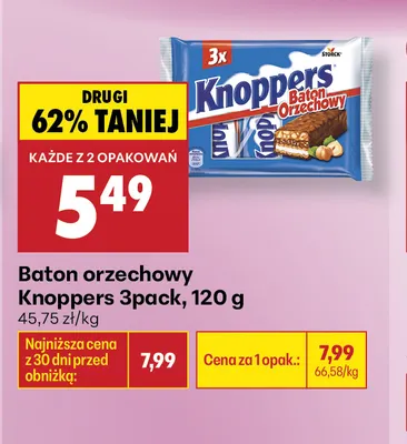 Baton orzechowy Knoppers 3-pak promocja w Biedronka