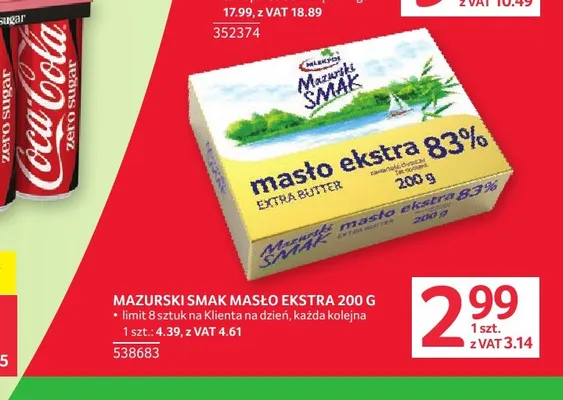 Masło ekstra Mazurski Smak 83% promocja w Selgros